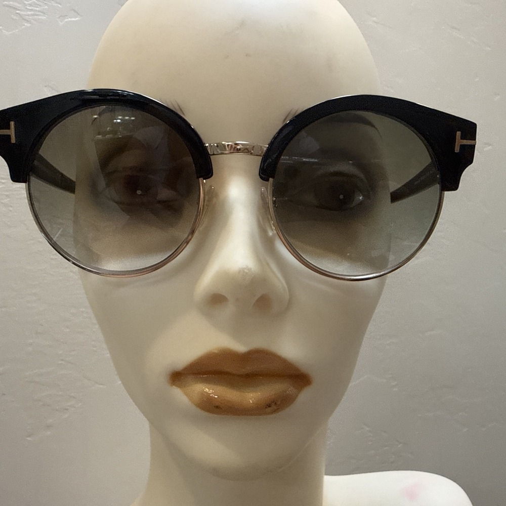 Tom Ford Alissa TF608 01B Black Gold Eyeglass Frames Only 54-21 140 Women's